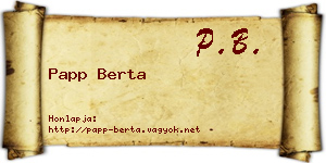 Papp Berta névjegykártya