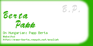 berta papp business card